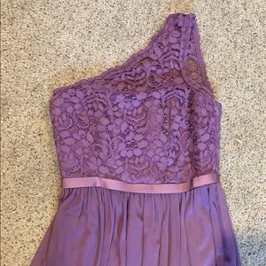 One-shoulder lace bridesmaid/formal dress